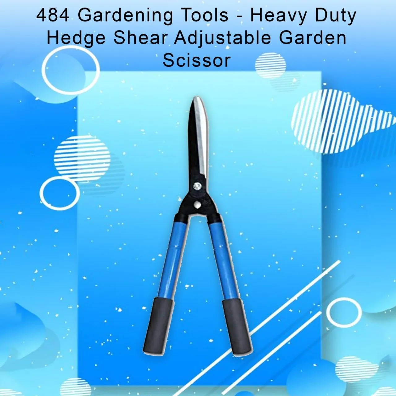 0484 Gardening Tools - Heavy Duty Hedge Shear Adjustable Garden Scissor with Comfort Grip Handle