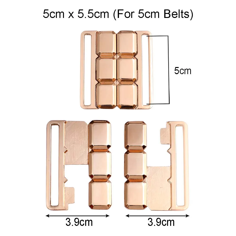 3D Blocks Symmetric Design Closure Clasp Belt Buckle