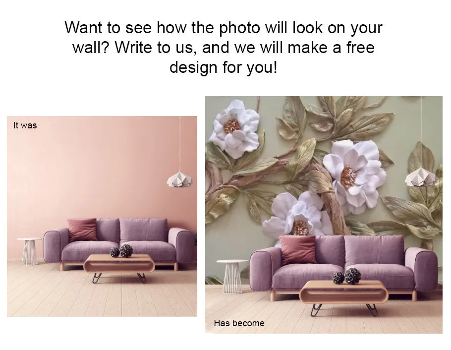 3d wall muralr Sakura blossoms wallpaper, Flowers Peel&stick wallpaper Large flower wall sticker Dathroom wall decor removable wall decal