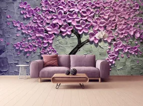 3d wall muralr Sakura blossoms wallpaper, Flowers Peel&stick wallpaper Large flower wall sticker Dathroom wall decor removable wall decal