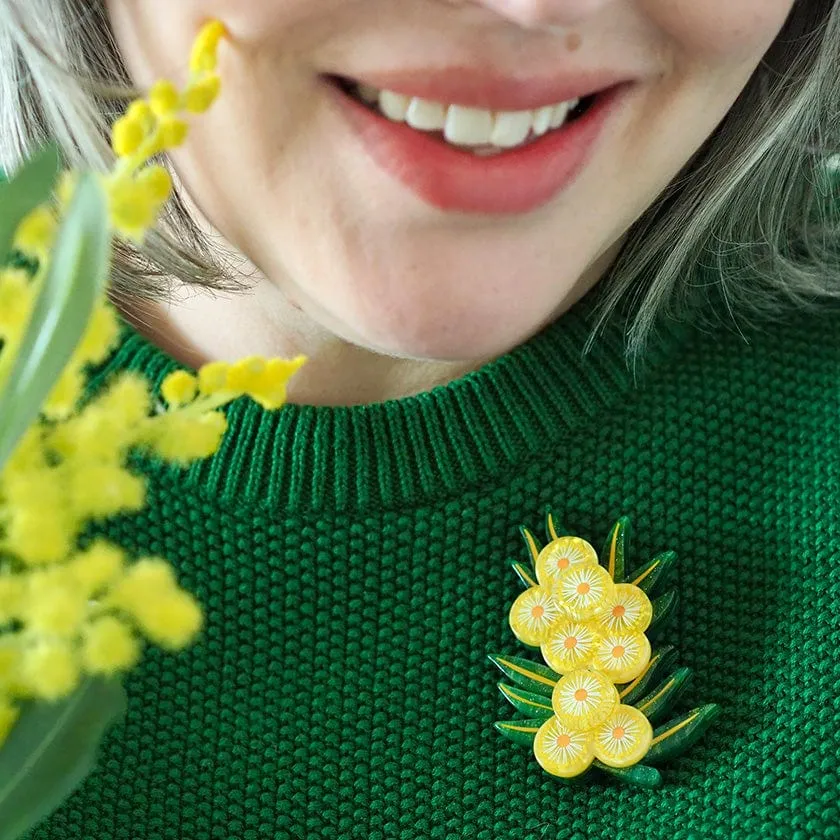 Acacia in Gold Brooch