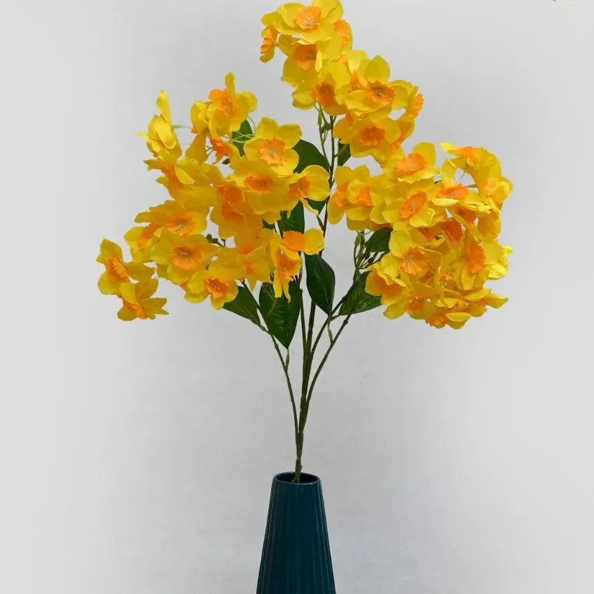 Afro Artificial Daffodil Ornamental Flower Stick | Vase Not Included