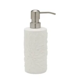 Alanya White Coral Motif Soap Pump Dispenser