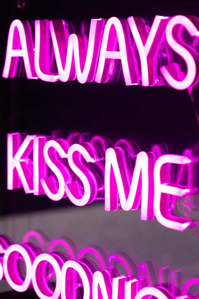 Always Kiss Me Goodnight Neon Light Box