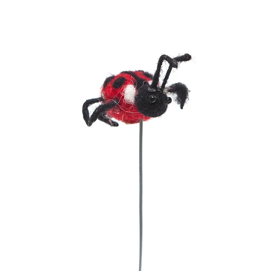 Amica Ladybird on a Wire Stick Decoration