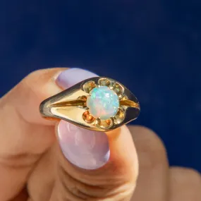 Antique 18ct Gold Buttercup Set Opal Ring, 0.45ct