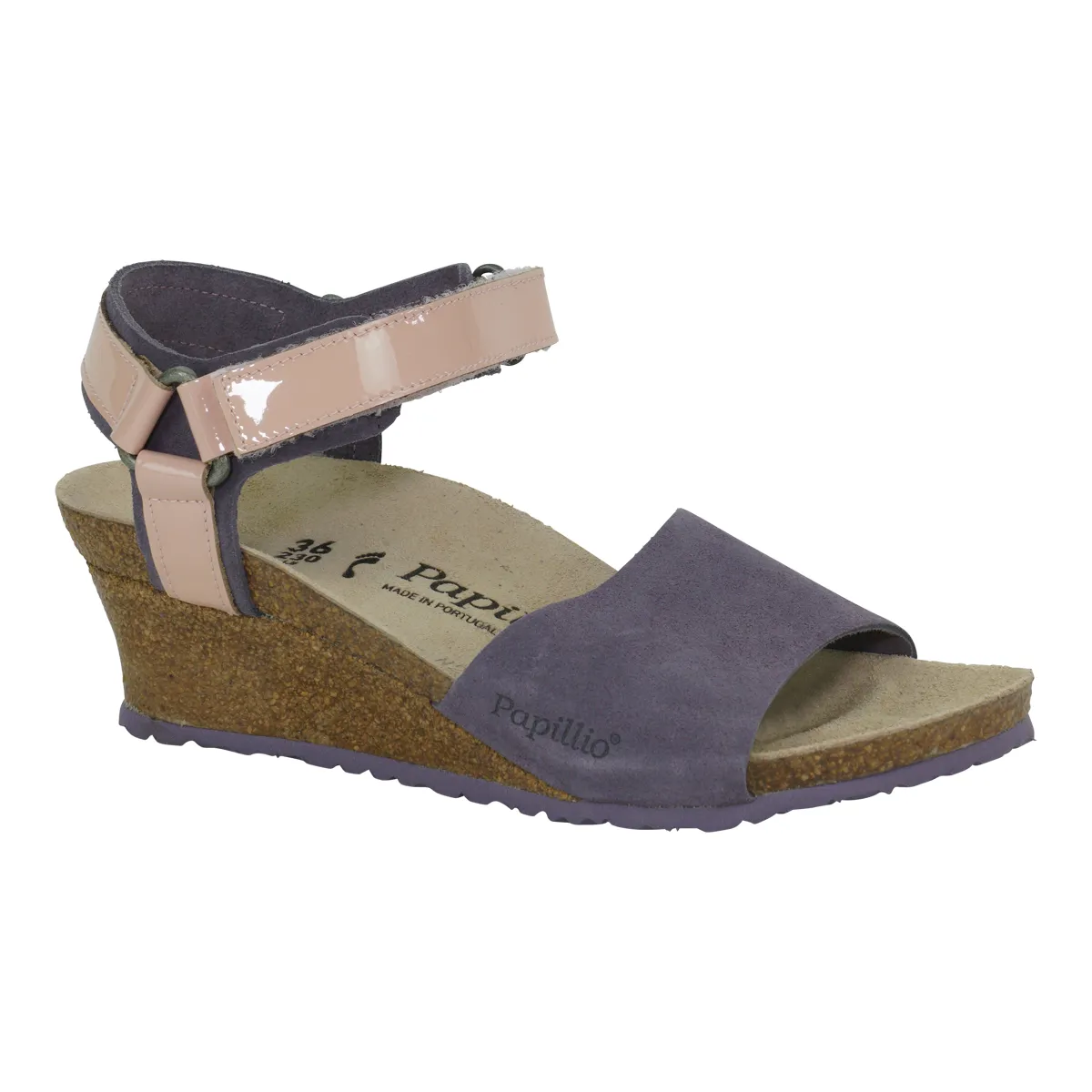 Birkenstock Papillio Women's Eve Sandals Suede Leather PVC Lilac 36 N