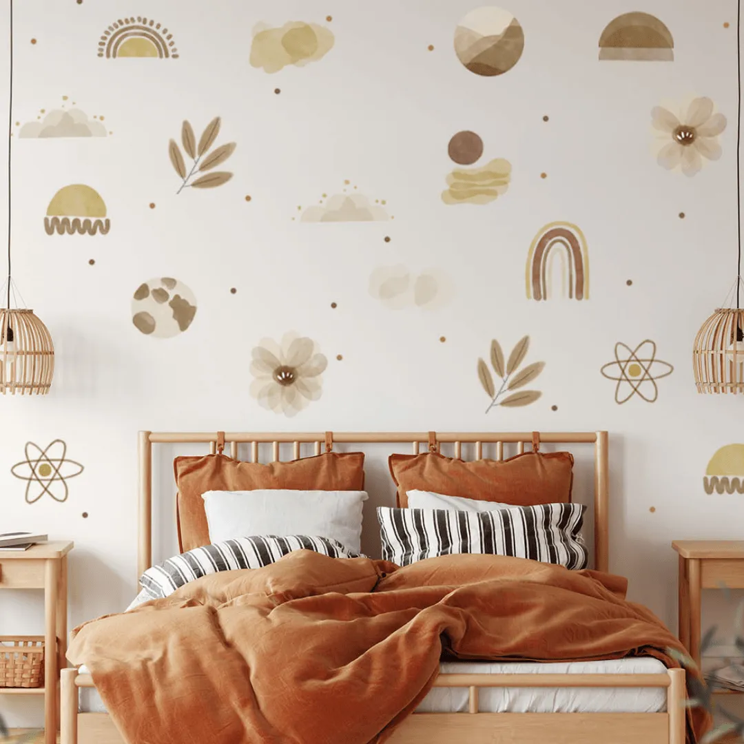 Boho Shapes Wall Sticker Set