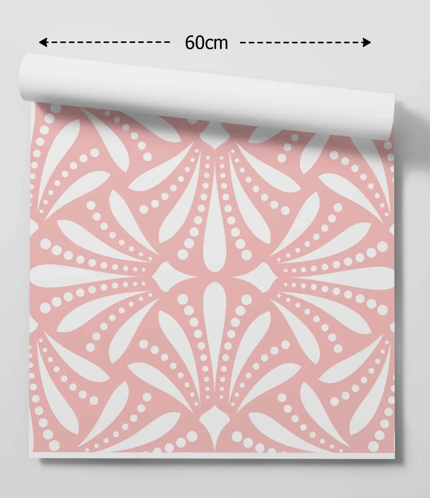 'Celeste' - Vintage Pink and White Removable Wallpaper