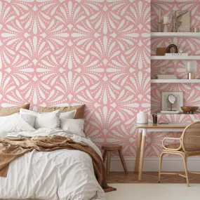 'Celeste' - Vintage Pink and White Removable Wallpaper