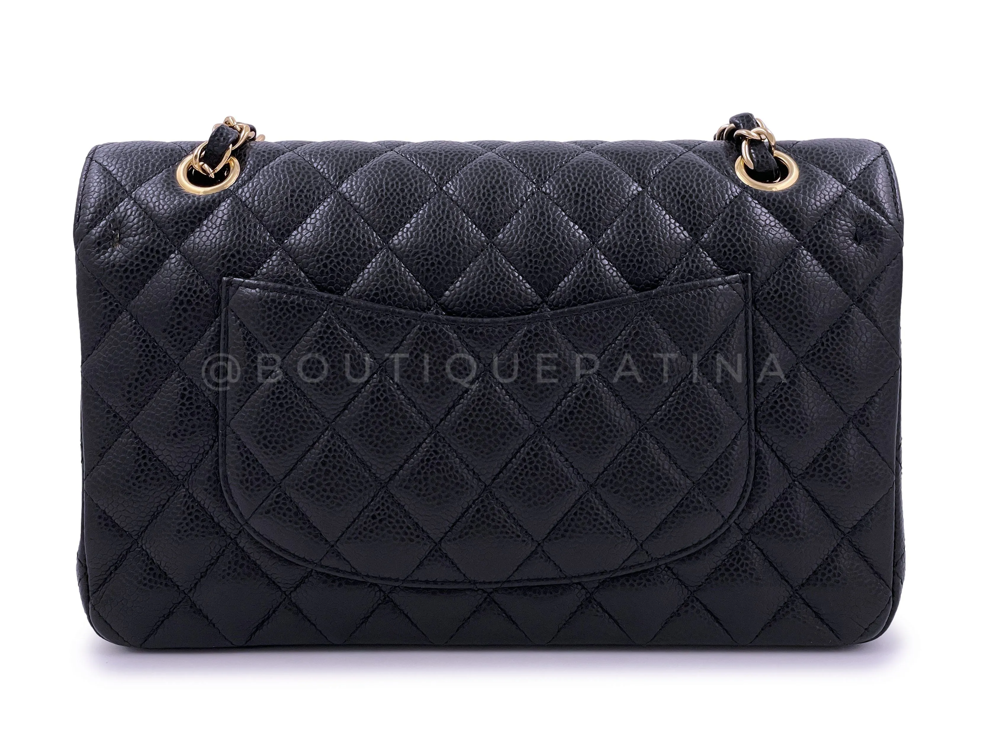 Chanel 2010 Black Caviar Medium Classic Double Flap Bag GHW