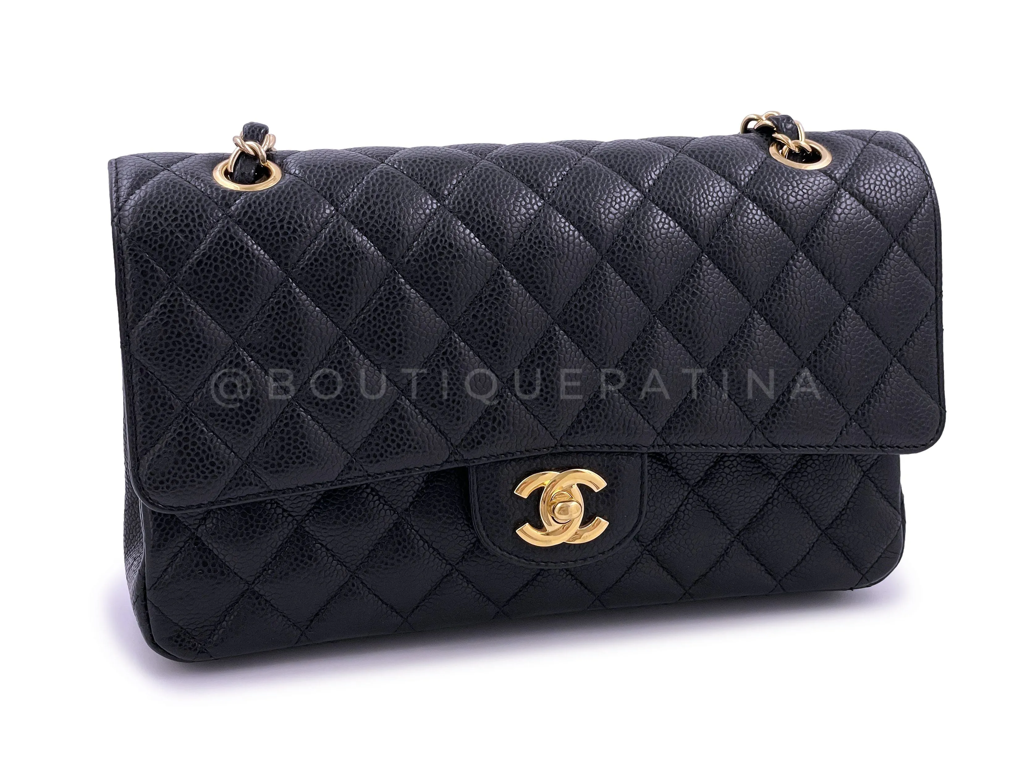 Chanel 2010 Black Caviar Medium Classic Double Flap Bag GHW