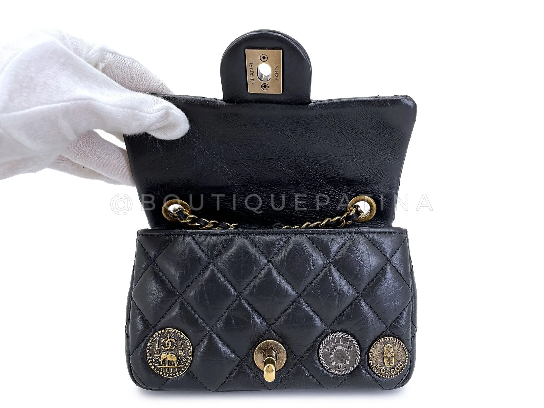 Chanel 2014 Paris-Dallas Coins Medals Extra Mini Flap Bag 6G2