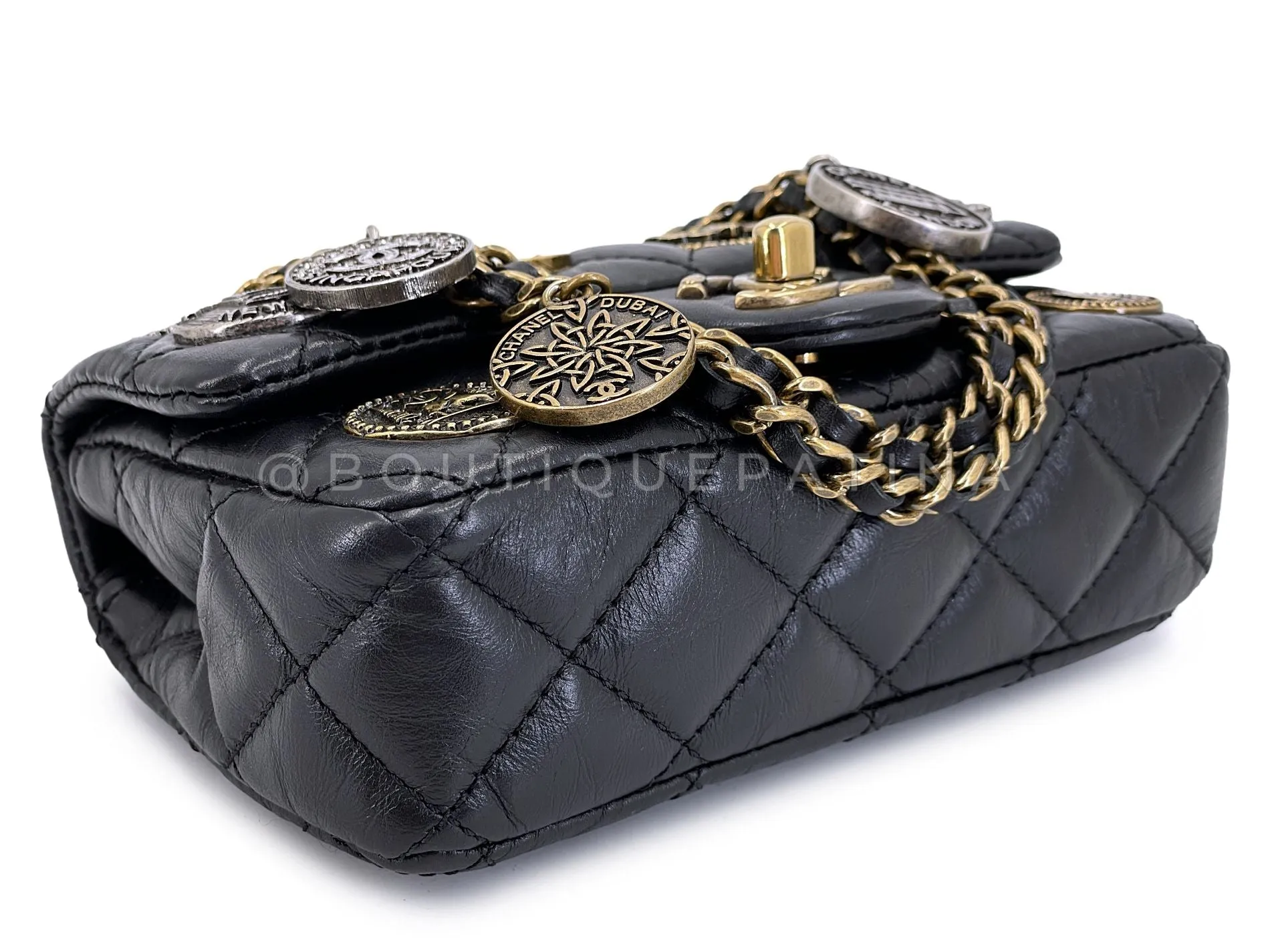 Chanel 2014 Paris-Dallas Coins Medals Extra Mini Flap Bag 6G2