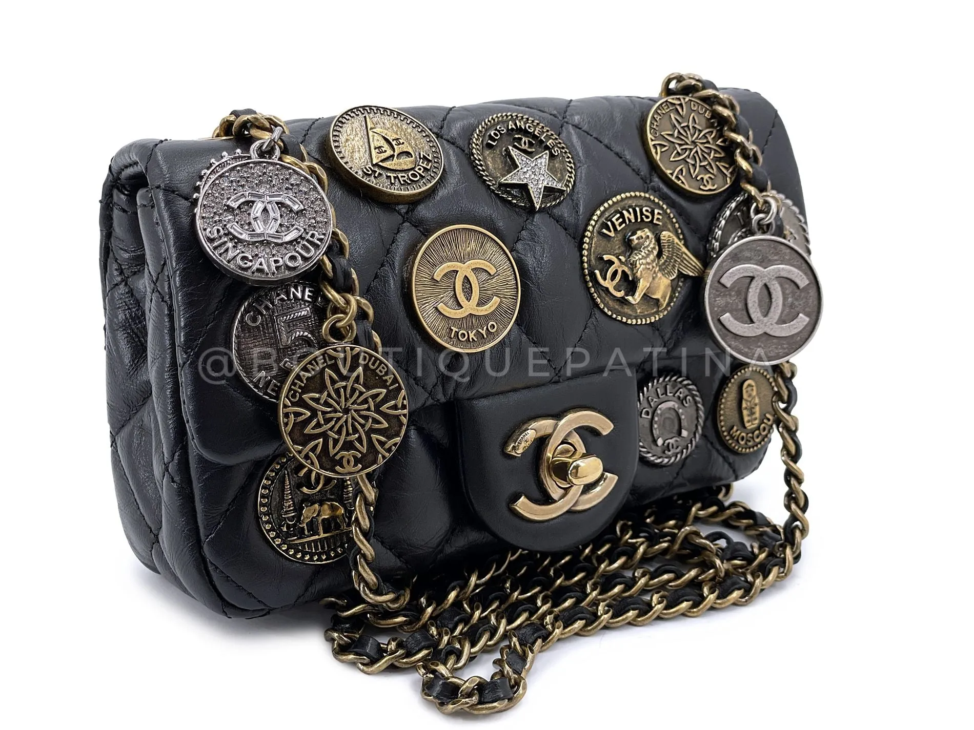 Chanel 2014 Paris-Dallas Coins Medals Extra Mini Flap Bag 6G2