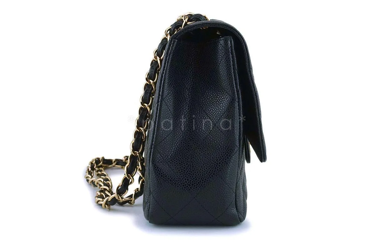 Chanel Black Caviar Classic Jumbo Flap Bag GHW