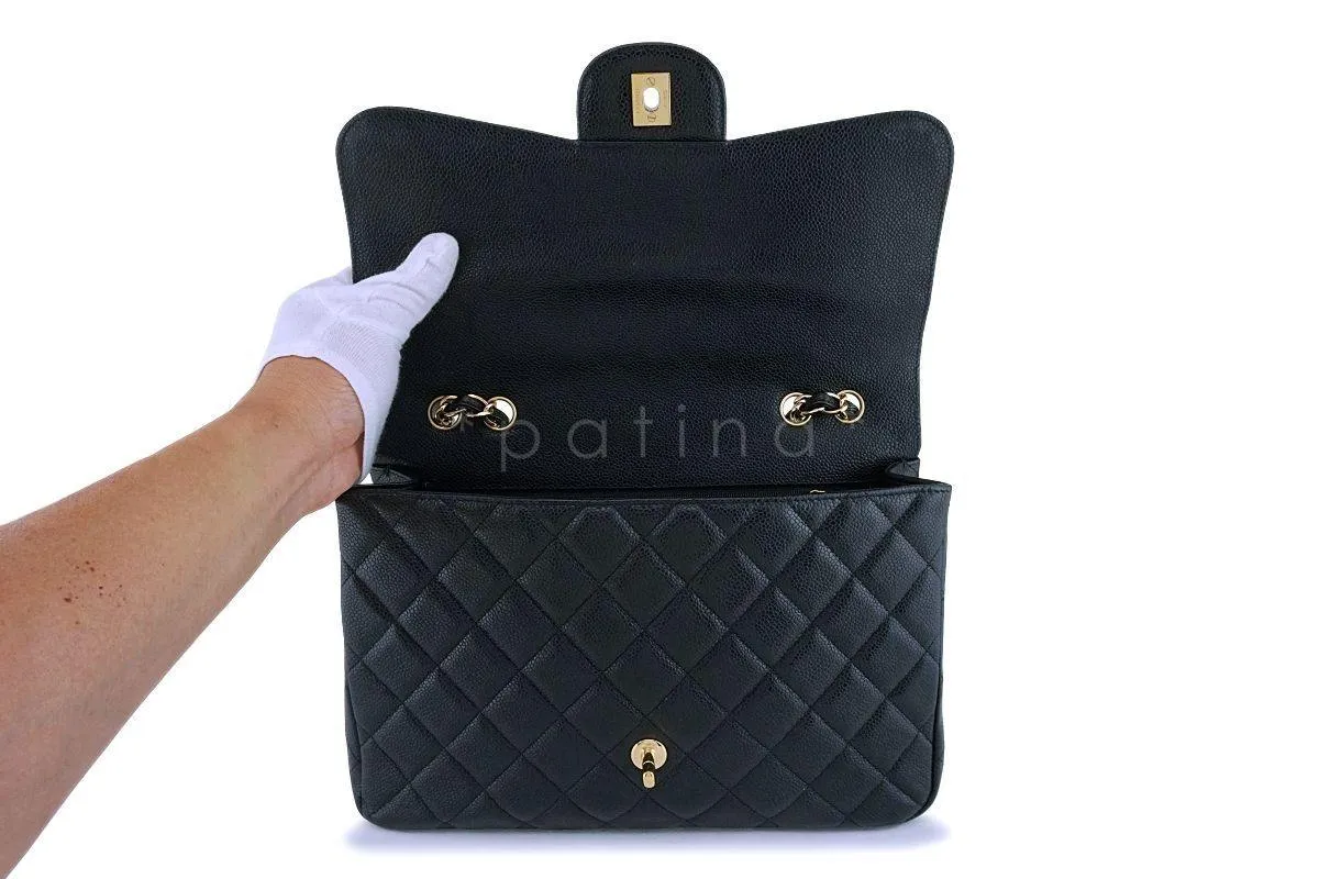 Chanel Black Caviar Classic Jumbo Flap Bag GHW