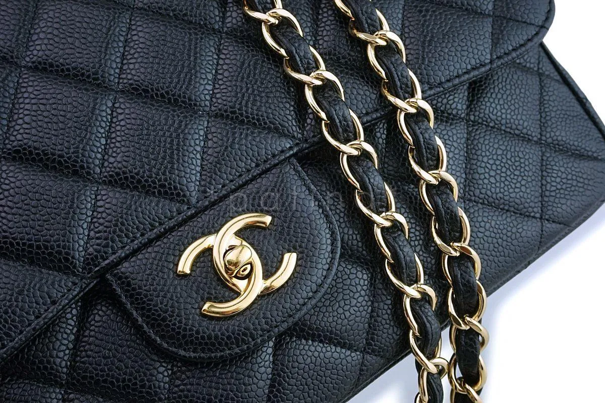 Chanel Black Caviar Classic Jumbo Flap Bag GHW