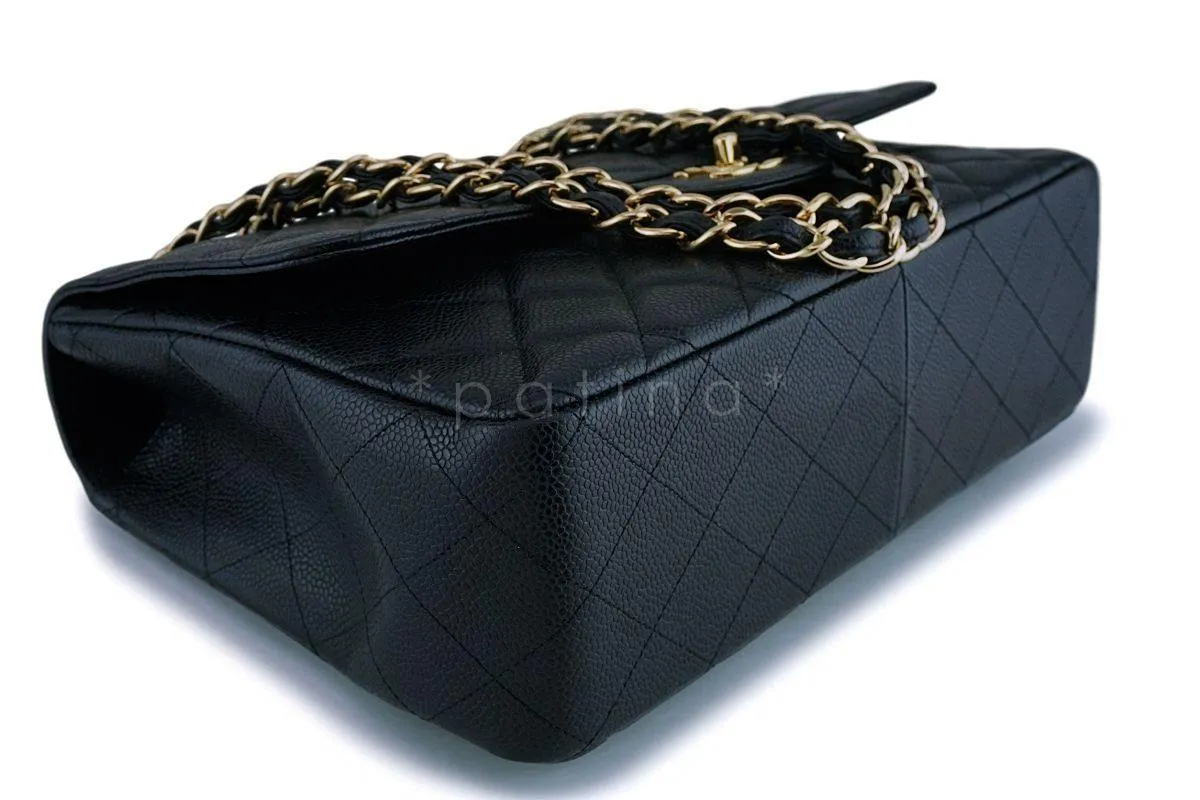 Chanel Black Caviar Classic Jumbo Flap Bag GHW