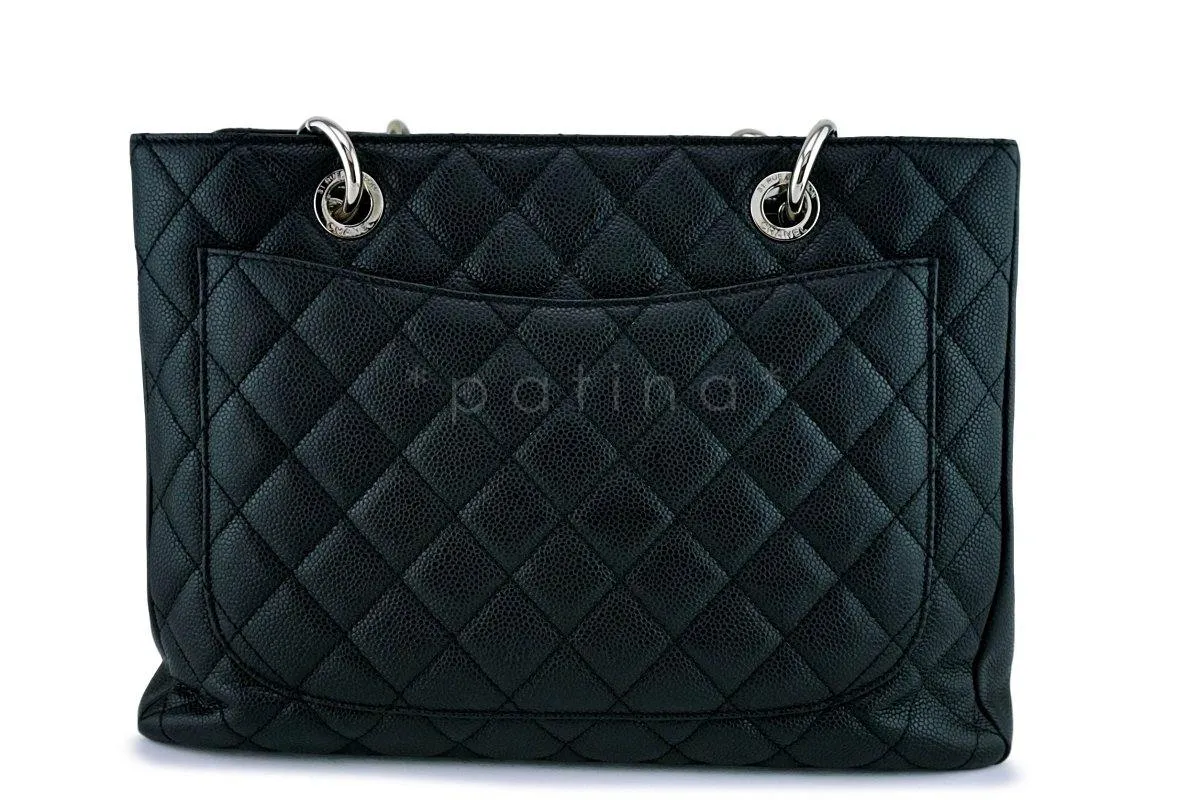 Chanel Black Caviar Grand Shopper Tote Classic GST Bag SHW