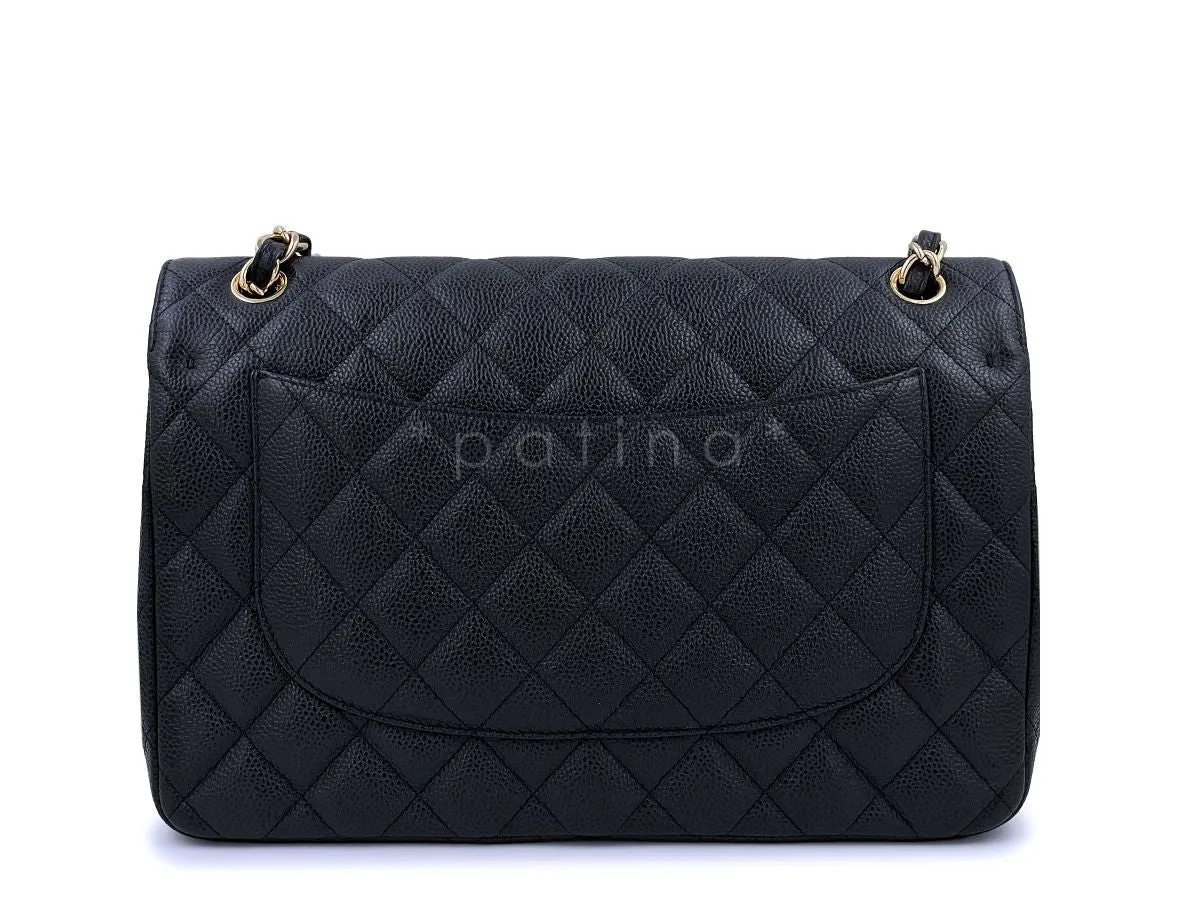 Chanel Black Caviar Jumbo Classic Double Flap Bag GHW