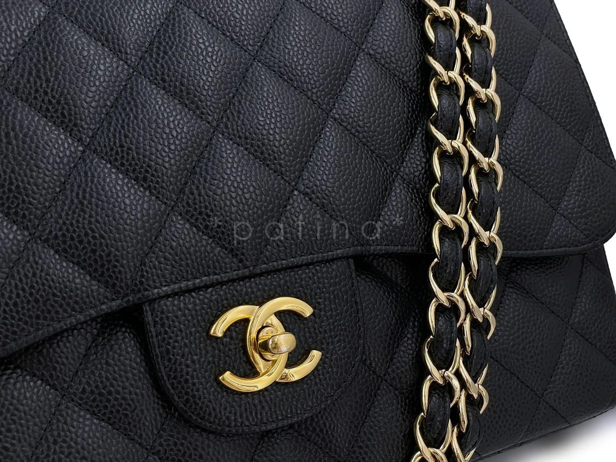 Chanel Black Caviar Jumbo Classic Double Flap Bag GHW