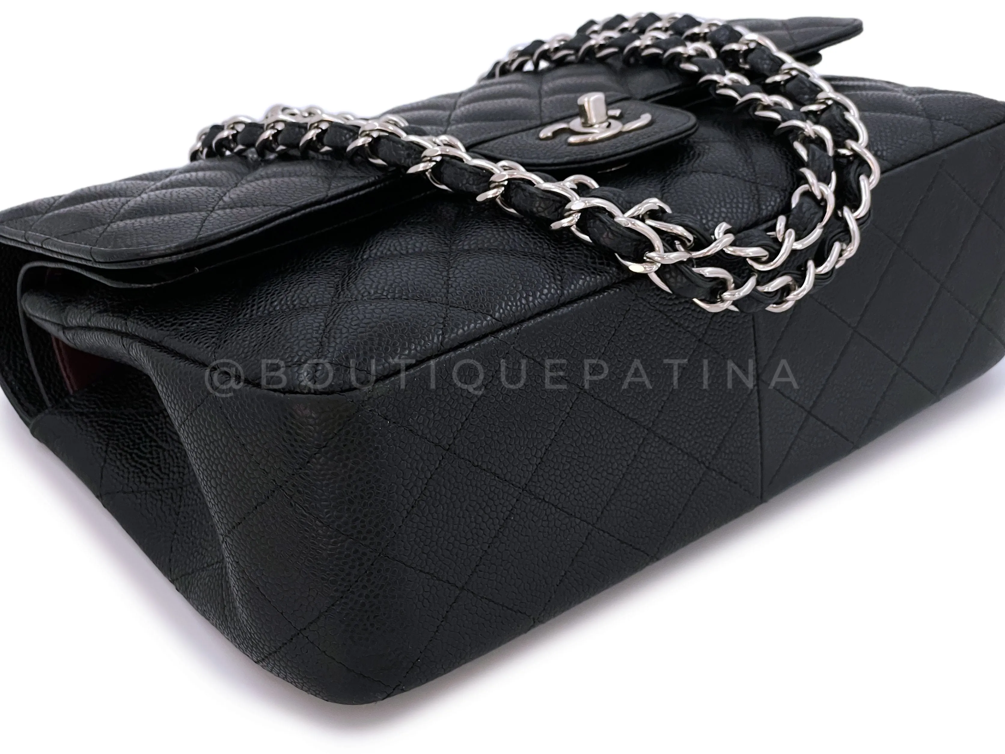 Chanel Black Caviar Jumbo Classic Double Flap Bag SHW