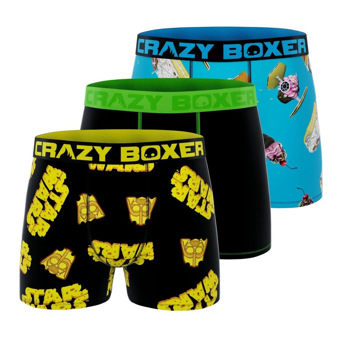 CRAZYBOXER Star Wars Desserts Men's Men's Boxer Briefs (3 pack)