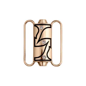 Cylindrical Structure Shiny Gold Closure Clasp Diamond Buckle