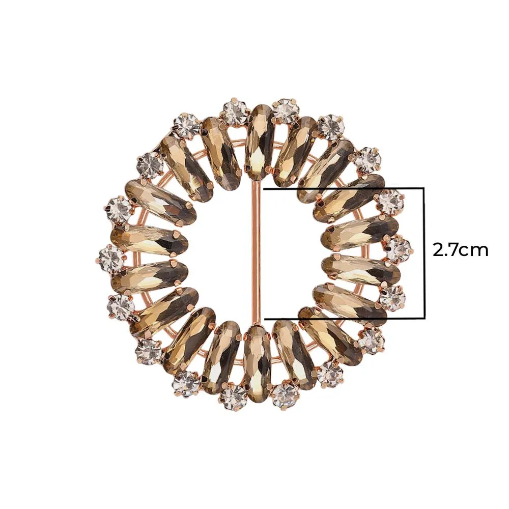 Designer Round Shape Oval Diamond Sliding Belt Buckle