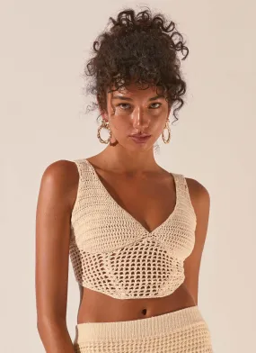 Dreaming Of The Coast Crochet Corset - Seashell