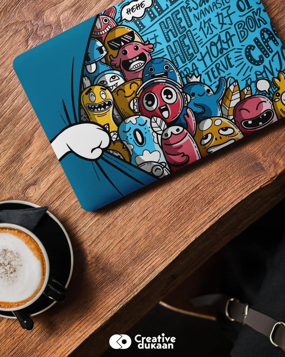 Funny   Cool Cartoon Laptop Skin in Blue Colour