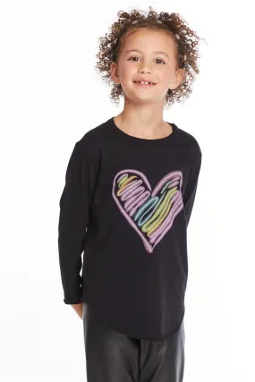 Glow Heart Girls Long Sleeve Tee