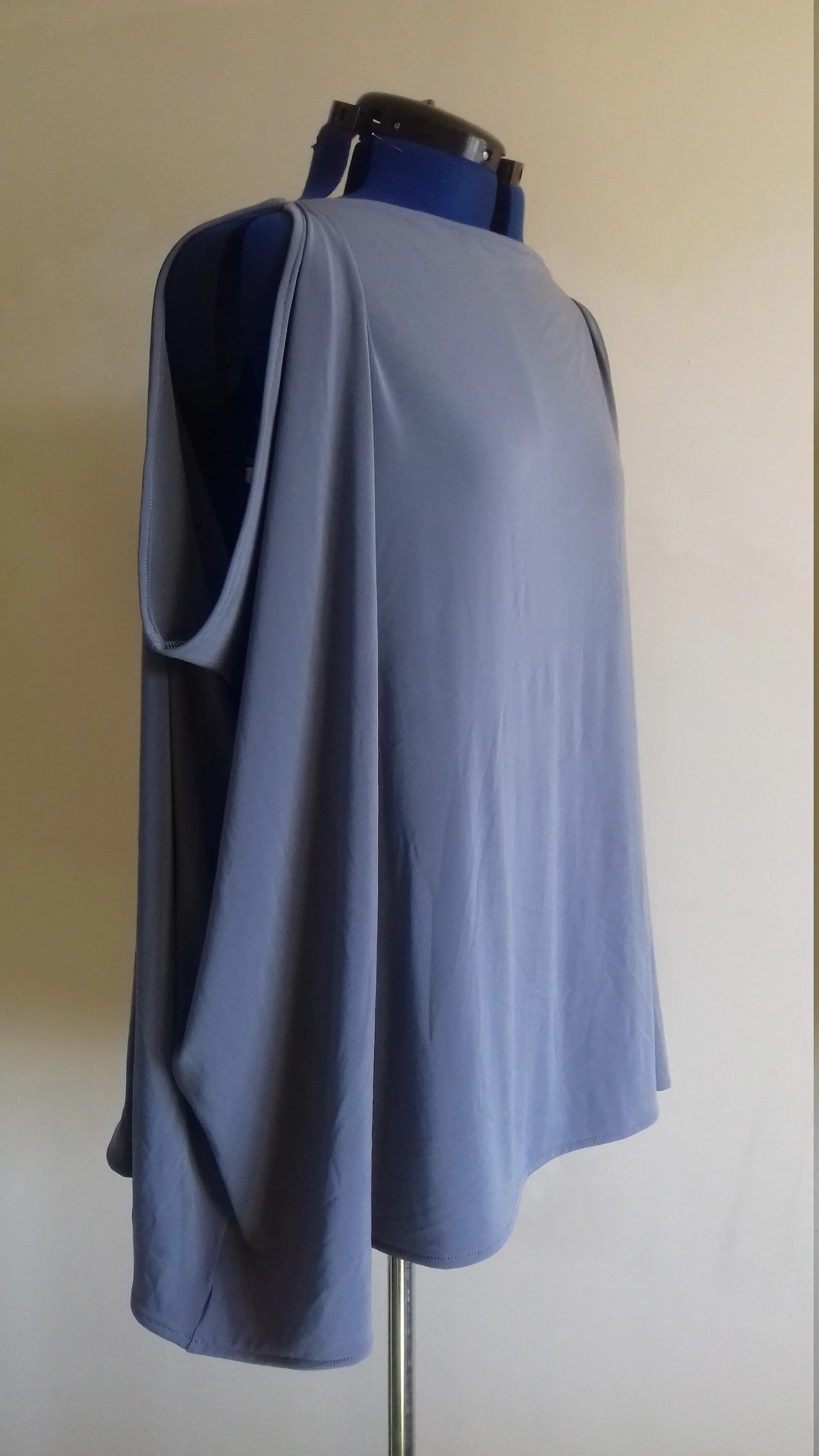 Grey Grecian Drape Plus Size Top UK16 41" Bust