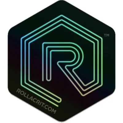 Holographic Neon Sign Rollacrit Logo Sticker