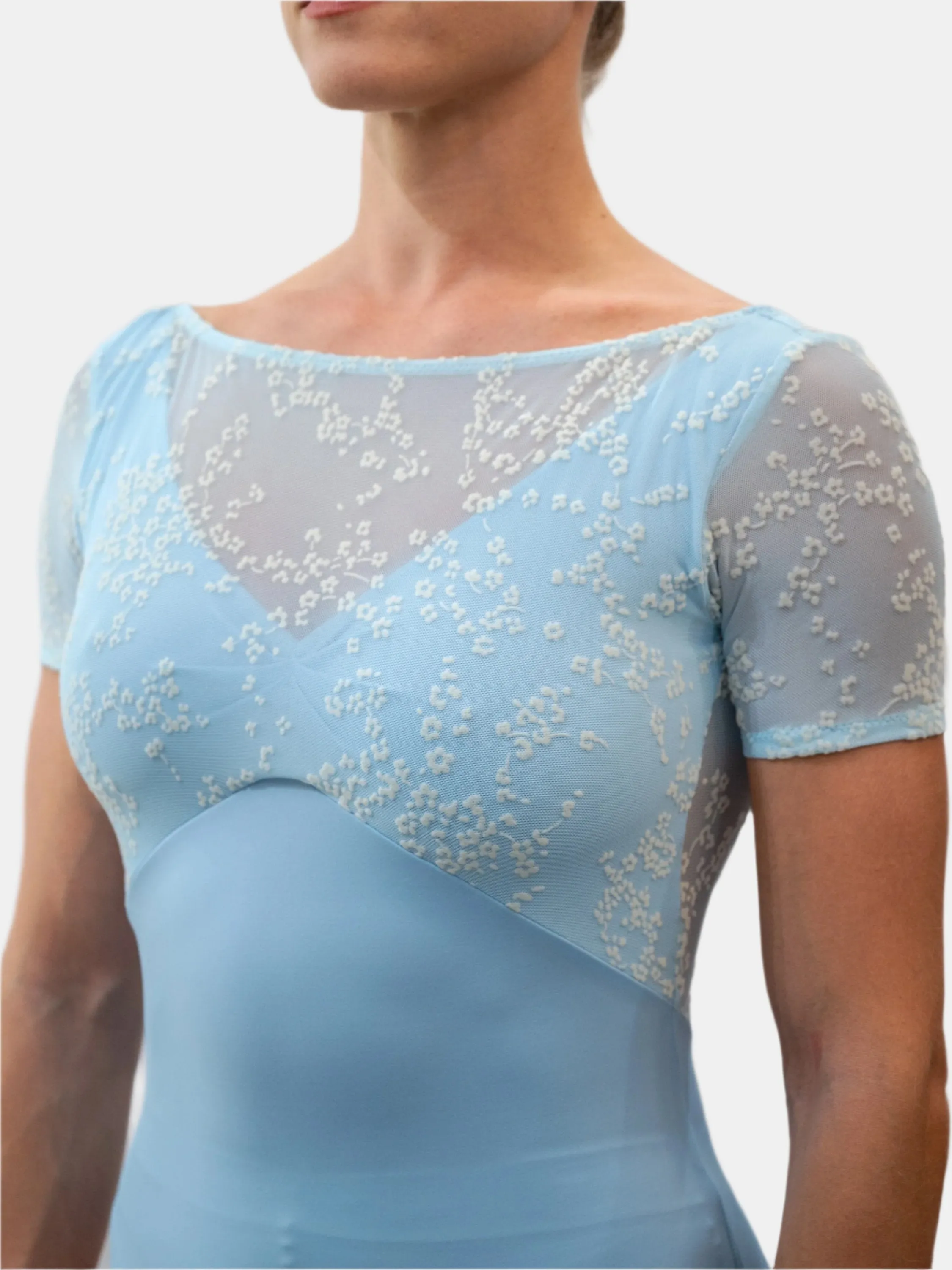 Light Blue Dance Short Sleeve Leotard MP633