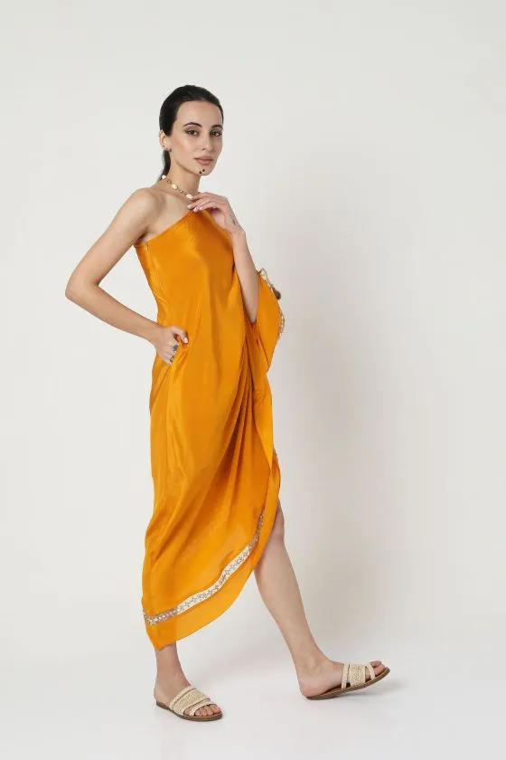 Mango One Shoulder Kaftan