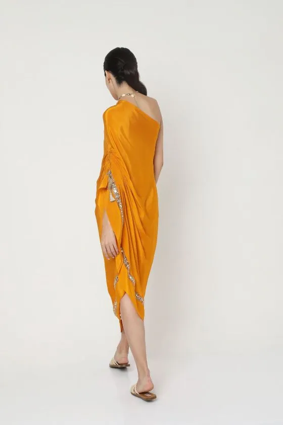 Mango One Shoulder Kaftan