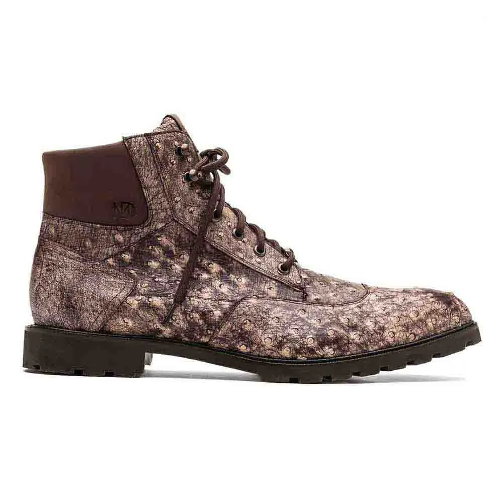 Marco Di Milano Renzo Stone Brown Ostrich Boots