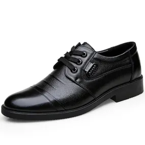 Men's Genuine Leather Pointed Toe Lace-Up Closure Formal Shoes