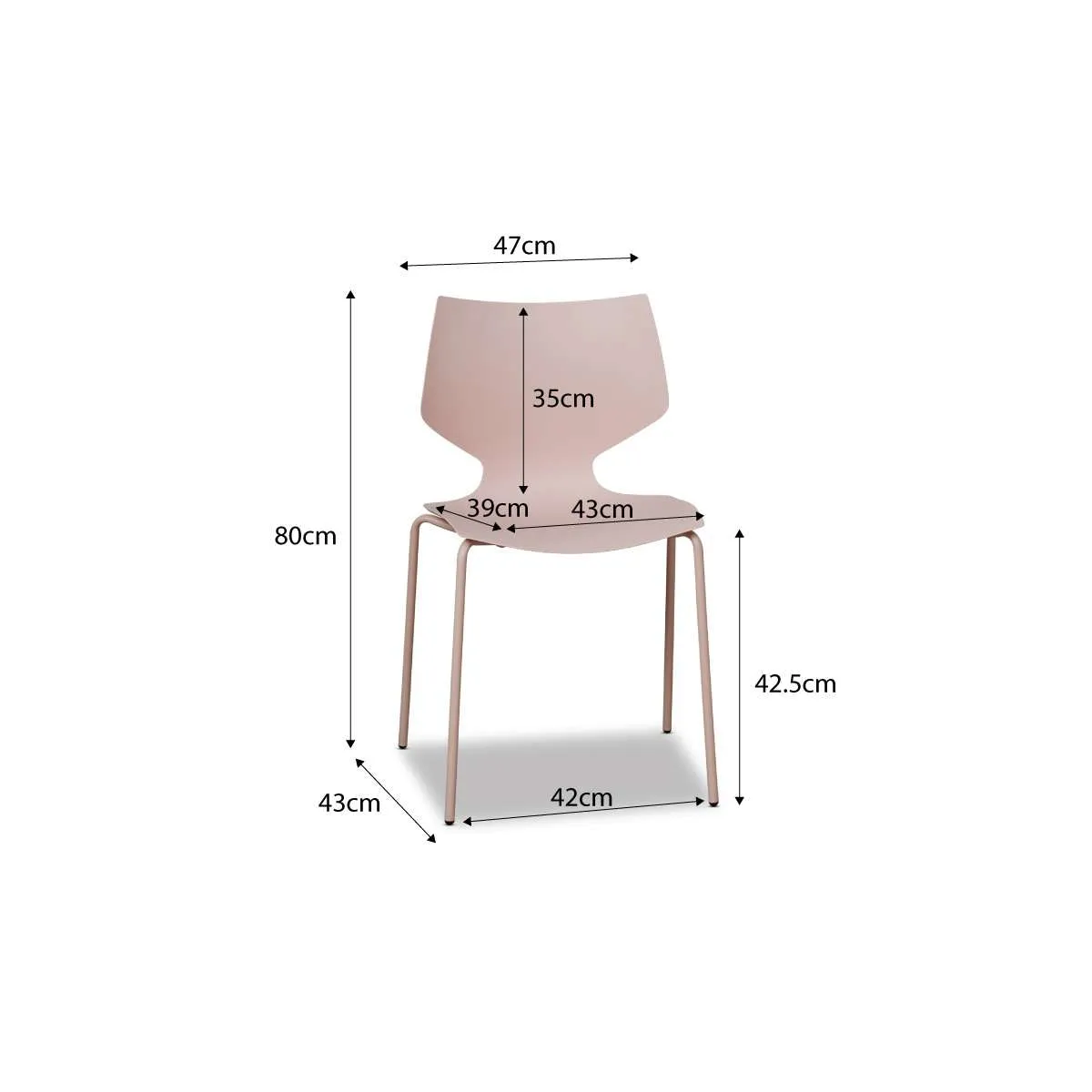 Pia Dining Chair - Set of 2 - Blush