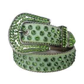 Rhinestone Green Belt With Pistachio strap