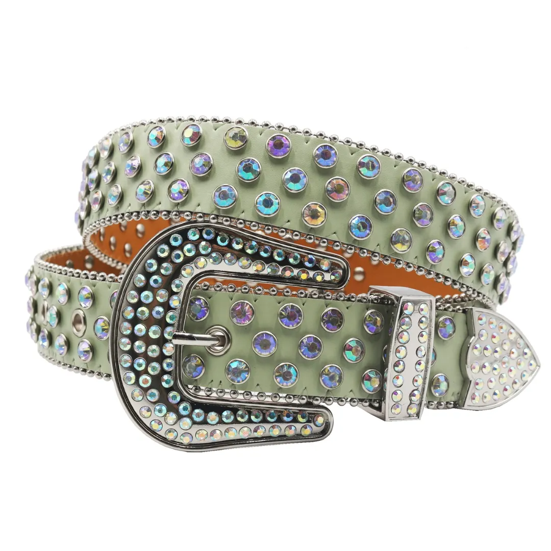 Rhinestone Studded Belts for Women - High-Quality PU Construction