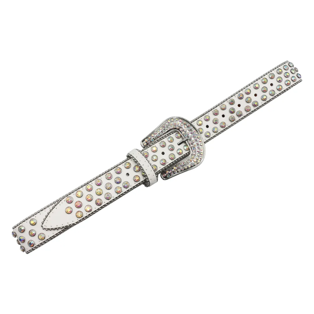 Rhinestone Studded Belts for Women - High-Quality PU Construction