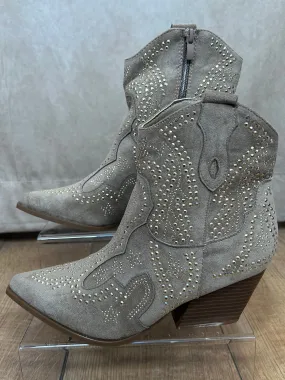 Short Studded Stone Cowboy Boots