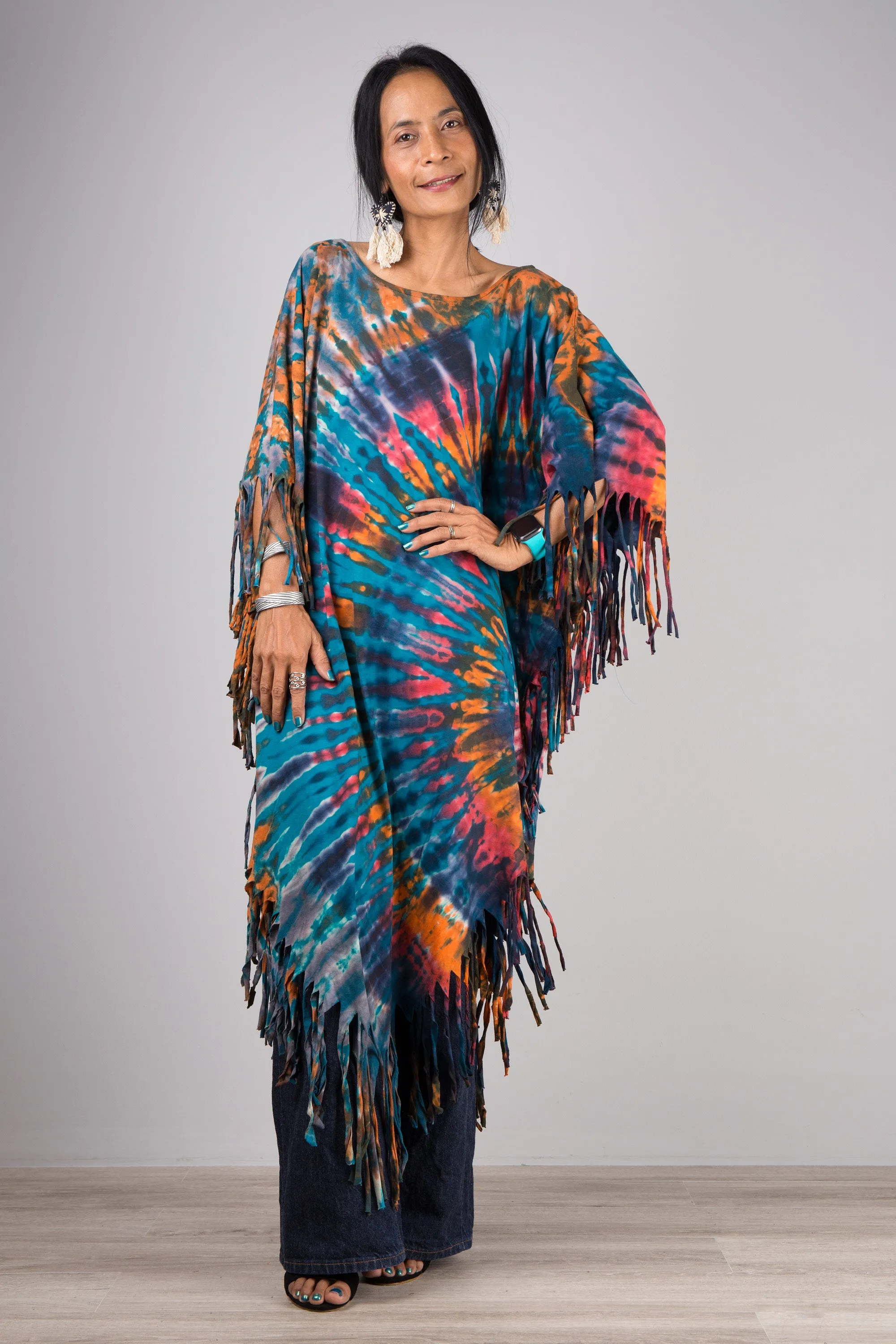 Tie dye poncho top