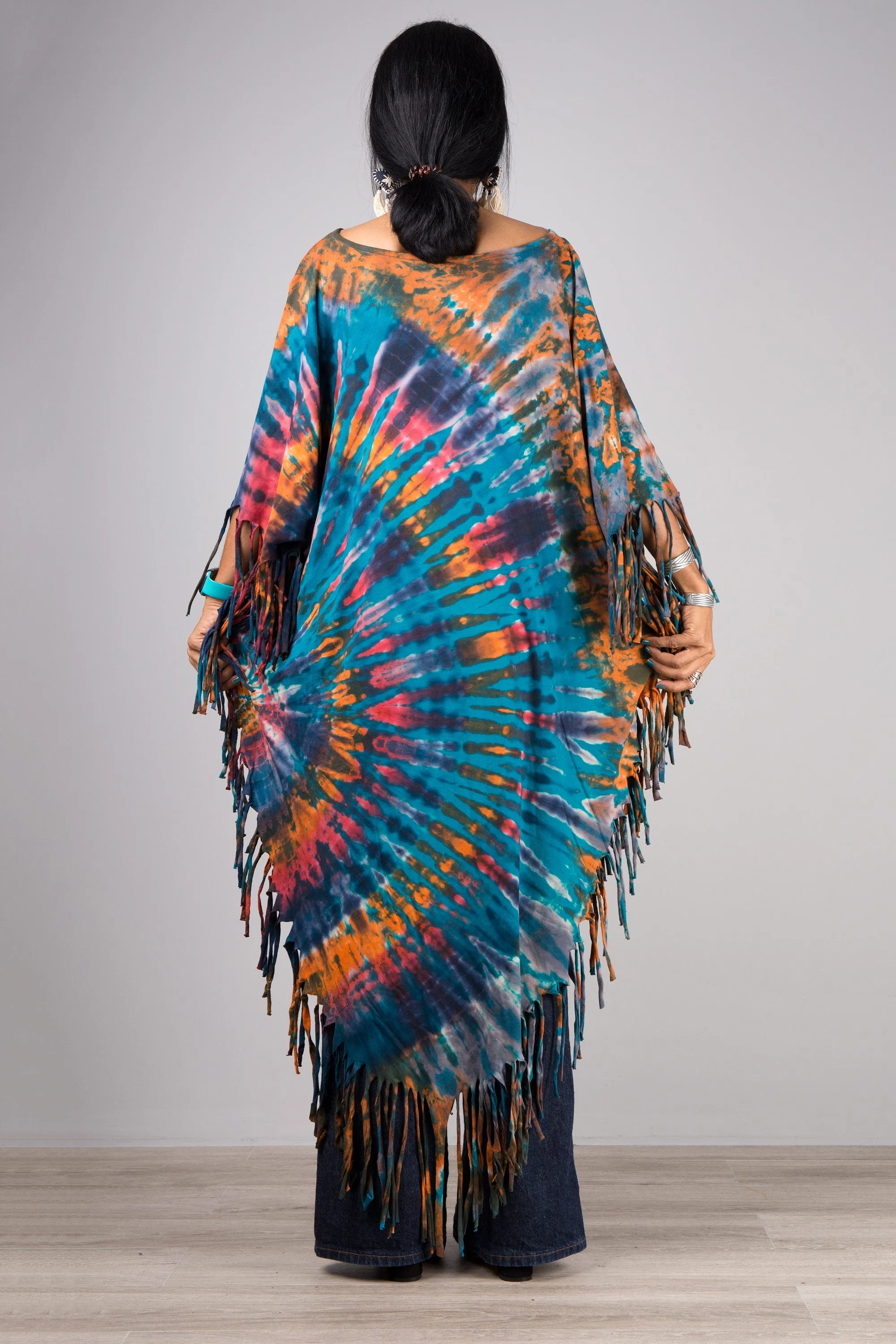 Tie dye poncho top