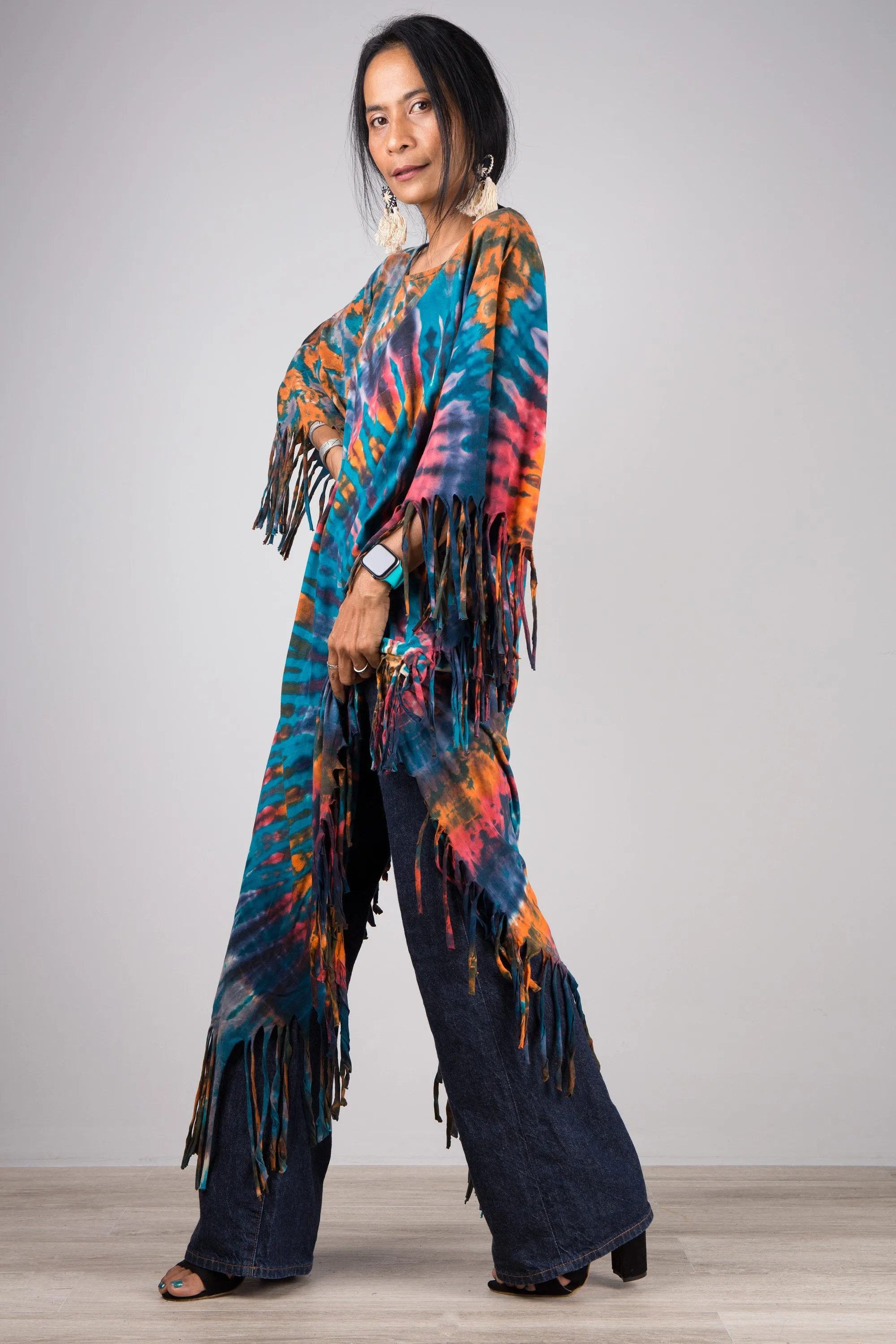 Tie dye poncho top