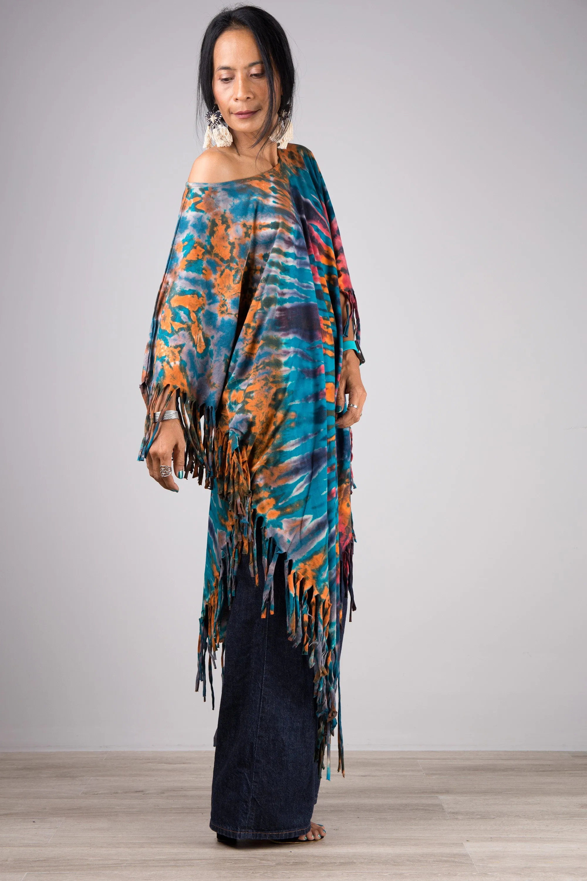 Tie dye poncho top