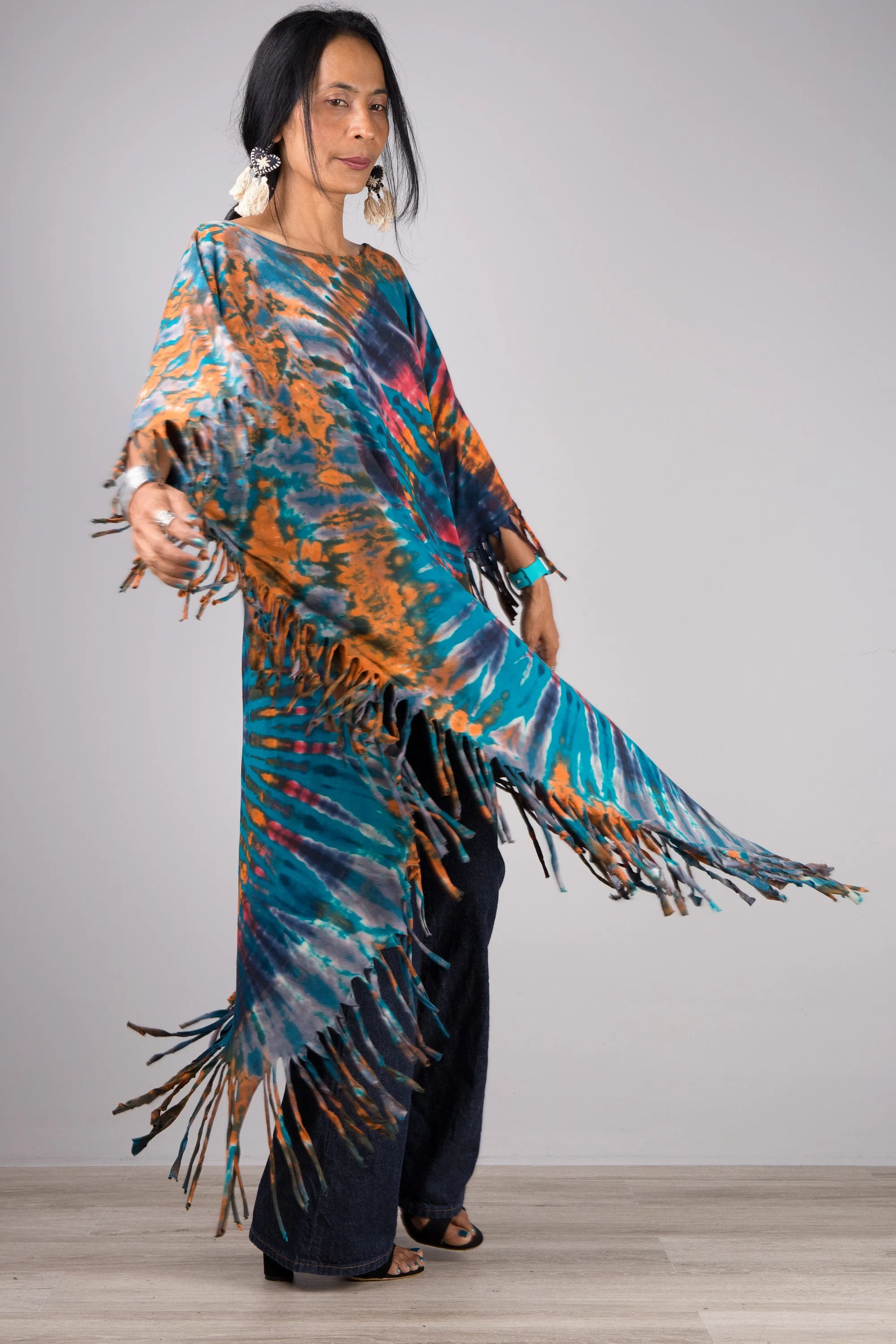 Tie dye poncho top